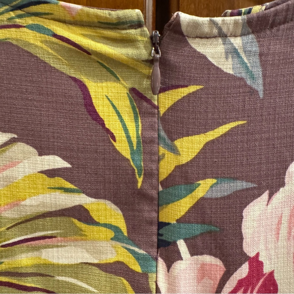 Tommy Bahama Stretch Silk Palm & Hibiscus Print Sleeveless Shift Dress Size 6 - Picture 8 of 11
